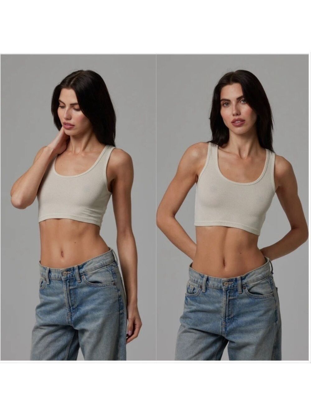 TALENTLESS WOMENS CROP MODAL TANK BONE CREAM COLOR